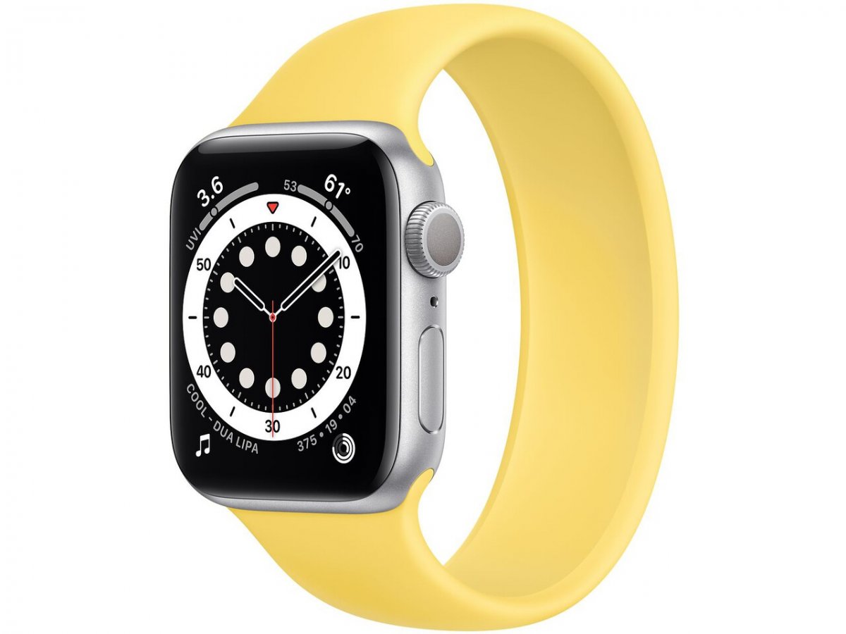 Řemínek iMore Solo Loop Apple Watch Series 4/5/6/SE 44mm - Zázvorově žlutá (XS)