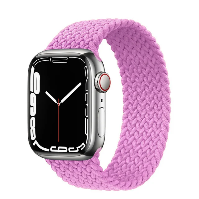 Řemínek iMore Braided Solo Loop Apple Watch Series 9/8/7 41mm - světle růžová (M)