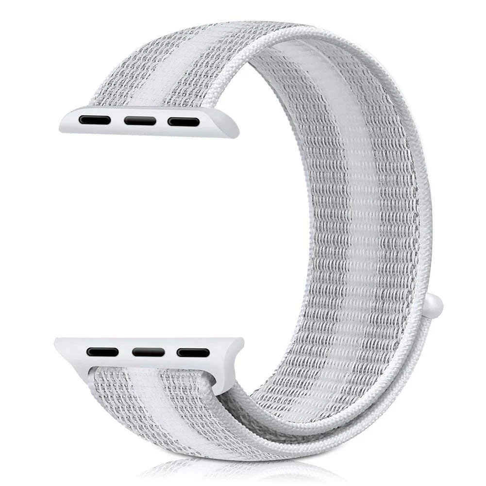 Řemínek iMore NYLON STRIPES Apple Watch Series 6/5/4 (44mm) - Bílý