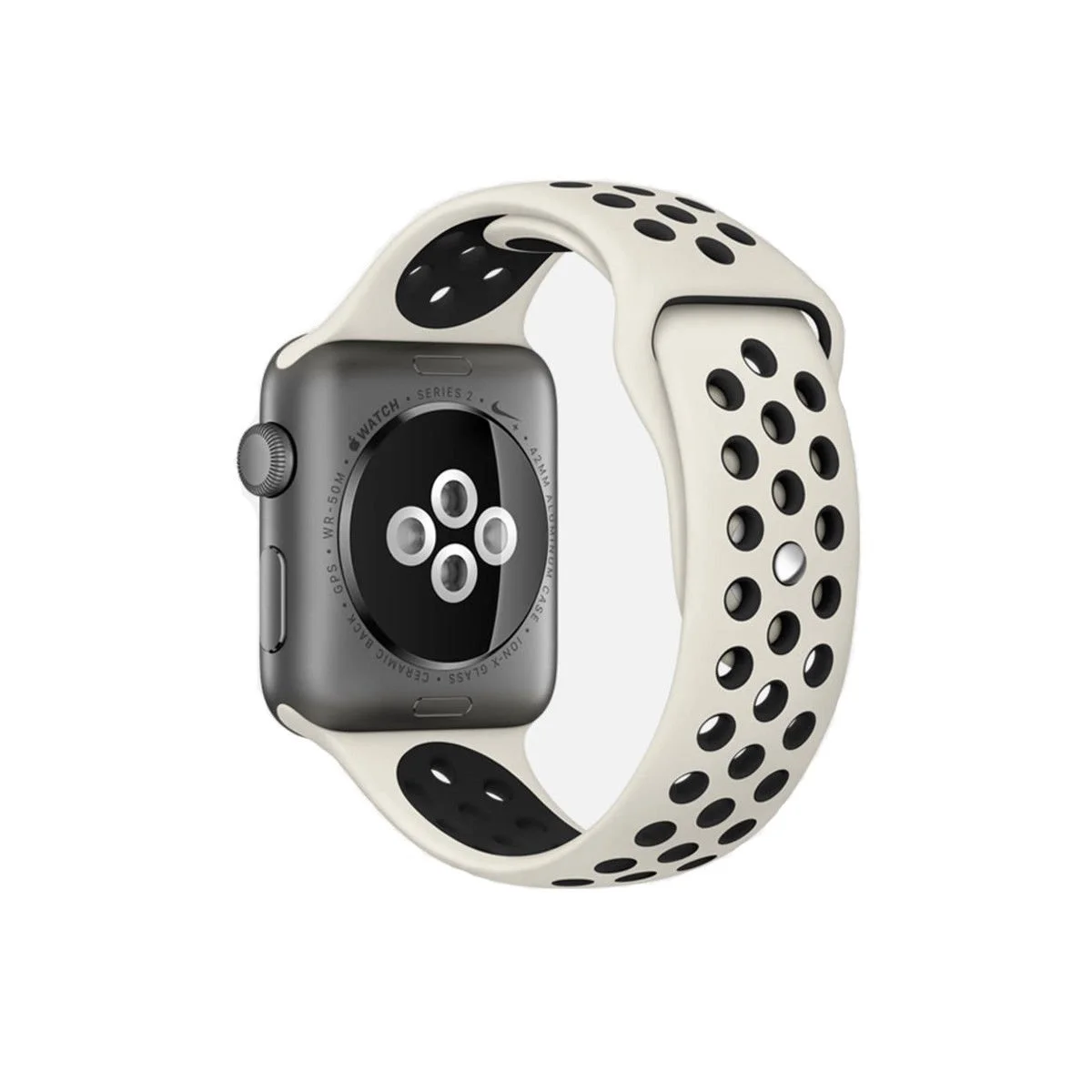 Řemínek iMore SPORT pro Apple Watch Series 9/8/7 (45mm) - Anticky bílý/Černý