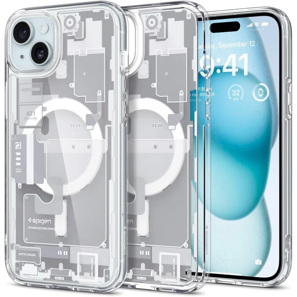 Pouzdro Spigen Ultra Hybrid MagSafe iPhone 15 - Zero One White