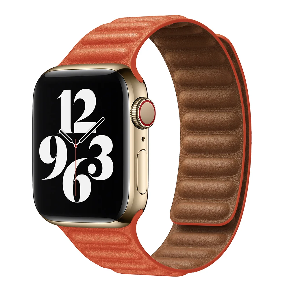 iMore Řemínek Kožený tah Apple Watch Series 4/5/6/SE (40mm) - oranžový