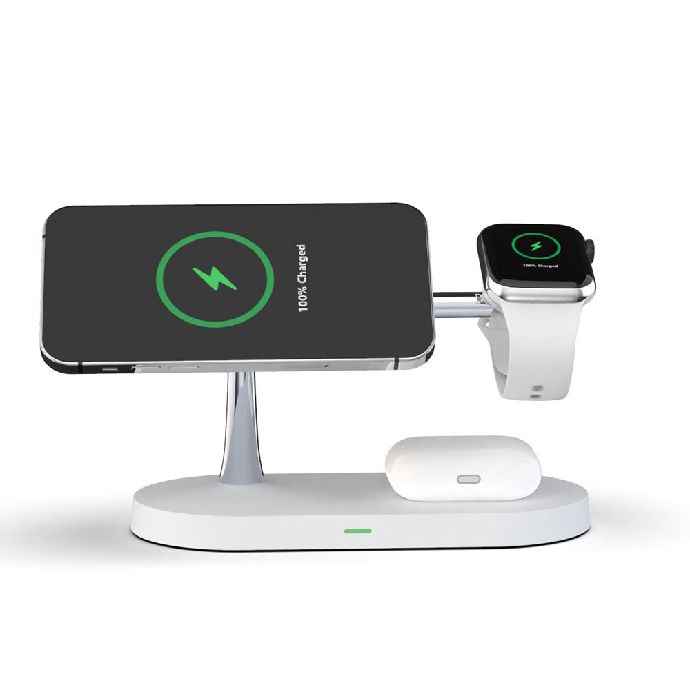Tech-Protect A12 3in1 Stand & Wireless Charger - Bílá