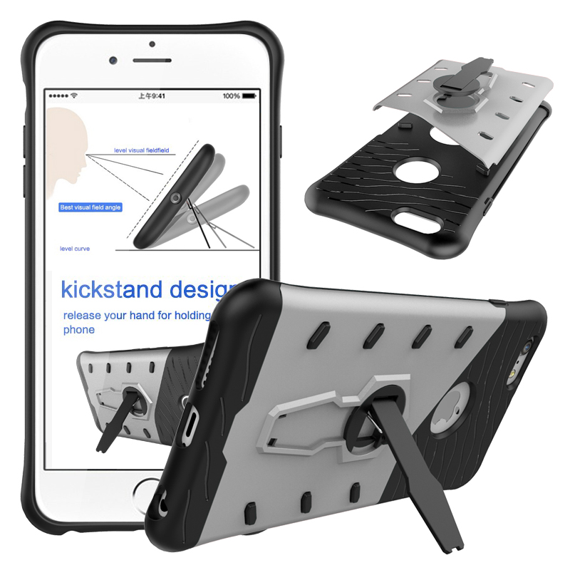 Odolný kryt SNIPER se stojánkem pro Apple iPhone 6s / 6 - Stříbrný