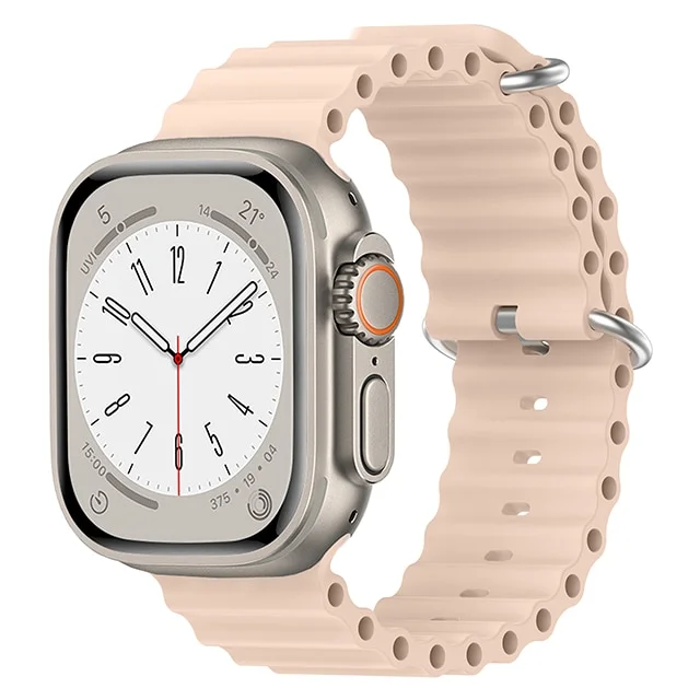 iMore Oceánský řemínek pro Apple Watch Ultra 1/2 (49mm) - Bledě růžový