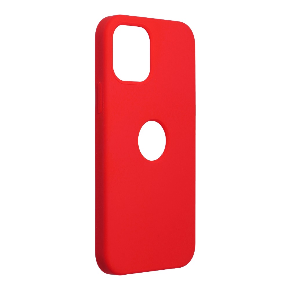 Pouzdro Forcell Soft-Touch SILICONE APPLE IPHONE 12 MINI - červené výřez na logo