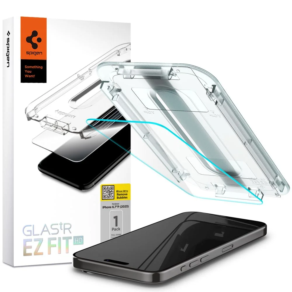 Spigen Glas.TR iPhone 15 Pro Max 6.7" "EZ FIT" clear black AGL06878