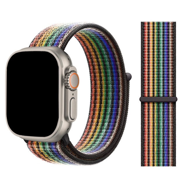 Řemínek iMore NYLON Apple Watch Series 9/8/7 45mm - Pride Black