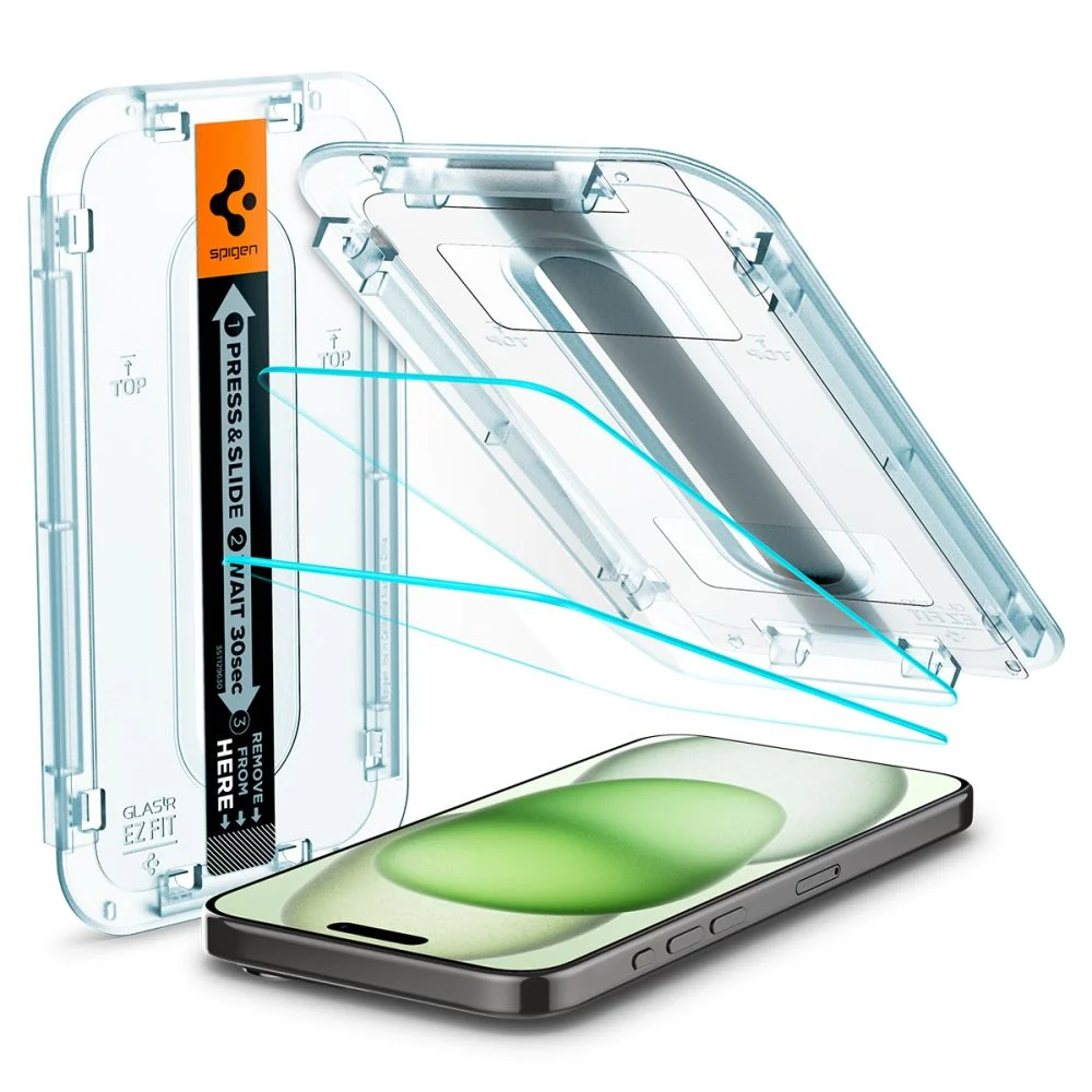 Spigen Glass tR EZ Fit 2 Pack, transparency - iPhone 15 Plus AGL06883
