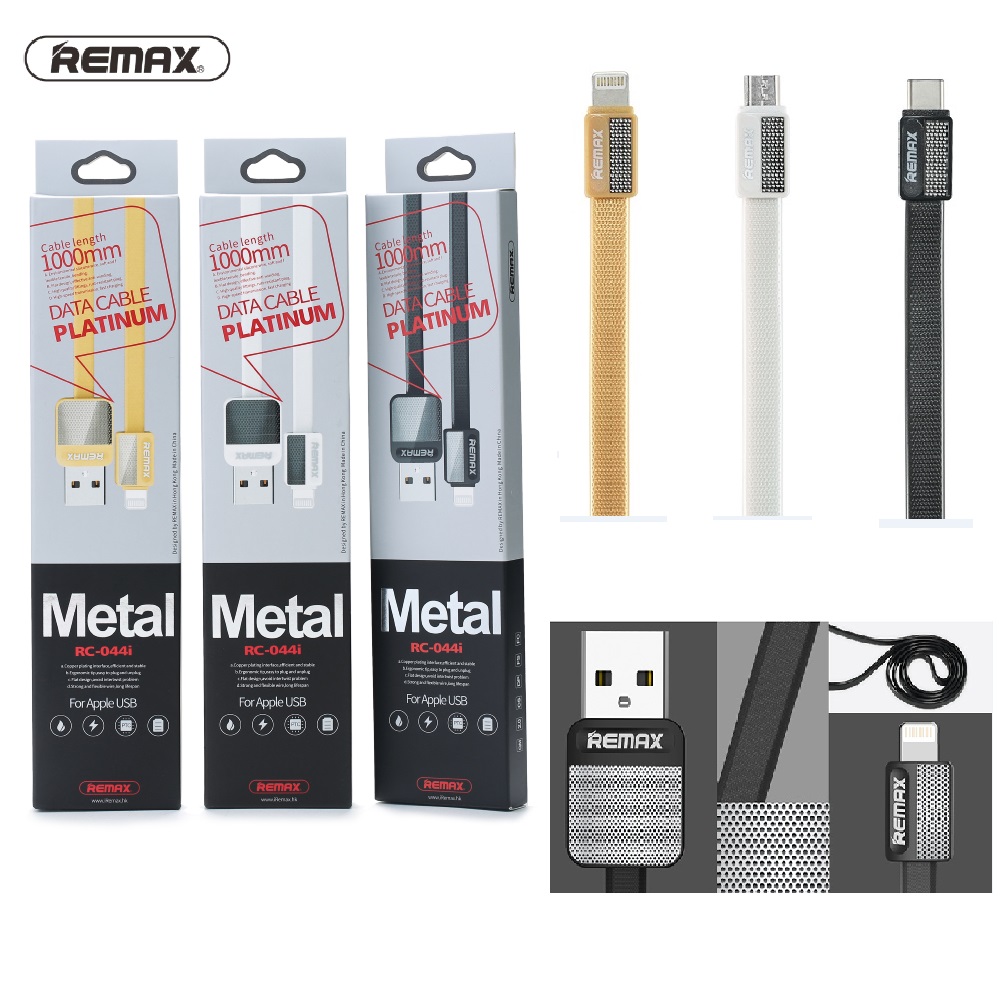Datový a nabíjecí USB kabel REMAX Metal RC-044a s USB Type-C Datový a nabíjecí USB kabel REMAX Metal RC-044a s USB Type-C