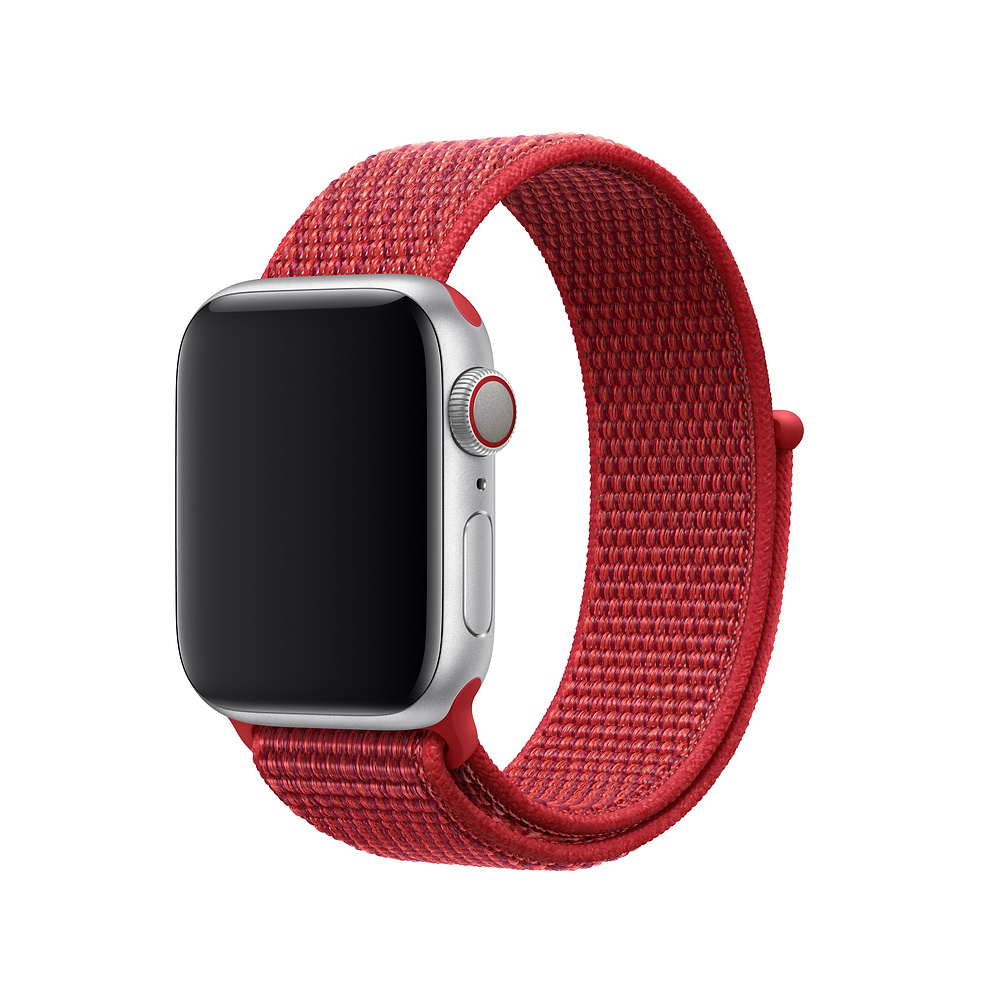 Provlékací sportovní řemínek NYLON Apple Watch Ultra 1/2 49mm - Červený