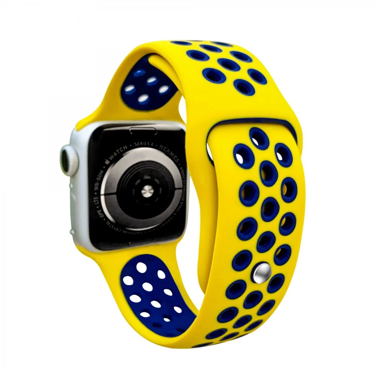 Řemínek iMore SPORT pro Apple Watch Series 9/8/7 (41mm) - Žlutý/Půlnočně modrý