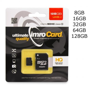 Paměťová karta imro Card UHS I Class 10 + adaptér Paměťová karta imro Card UHS I Class 10 + adaptér