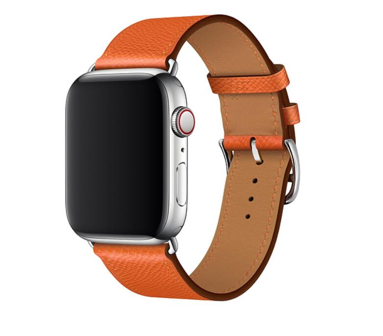 Kožený řemínek Single Tour pro Apple Watch Ultra 1/2 (49mm) - Oranžový