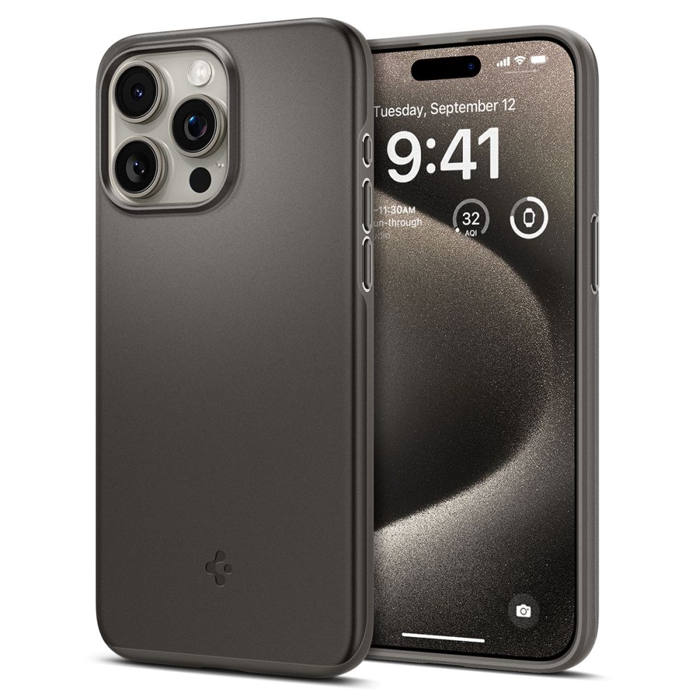 Pouzdro Spigen Thin Fit iPhone 15 Pro Max - Gunmetal