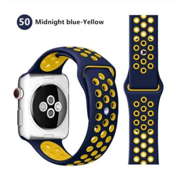 Řemínek iMore SPORT pro Apple Watch Series 9/8/7 (41mm) - Půlnočně modrý/Ž