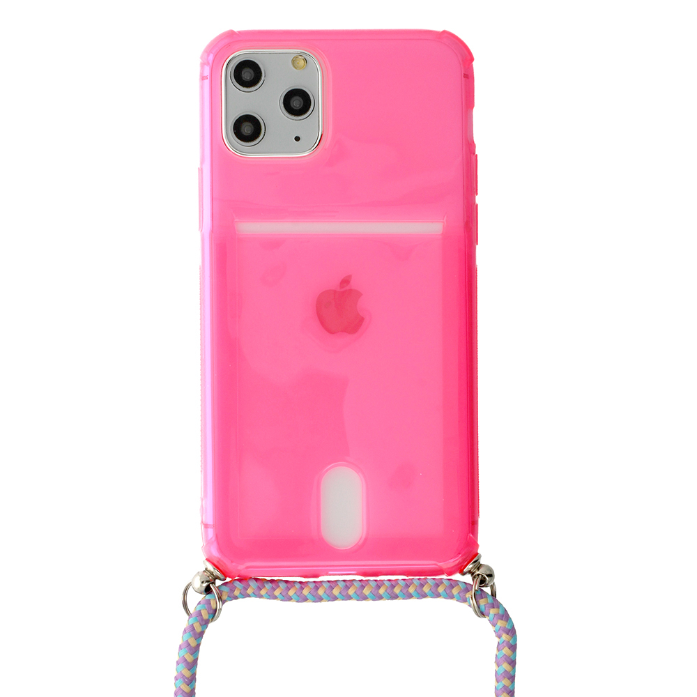 Pouzdro Vennus STRAP Fluo Case iPhone 12 mini - Neonově růžová