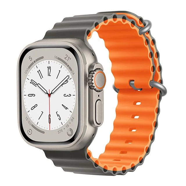 iMore Oceánský řemínek pro Apple Watch Ultra 1/2 (49mm) - Šedá - Oranžová