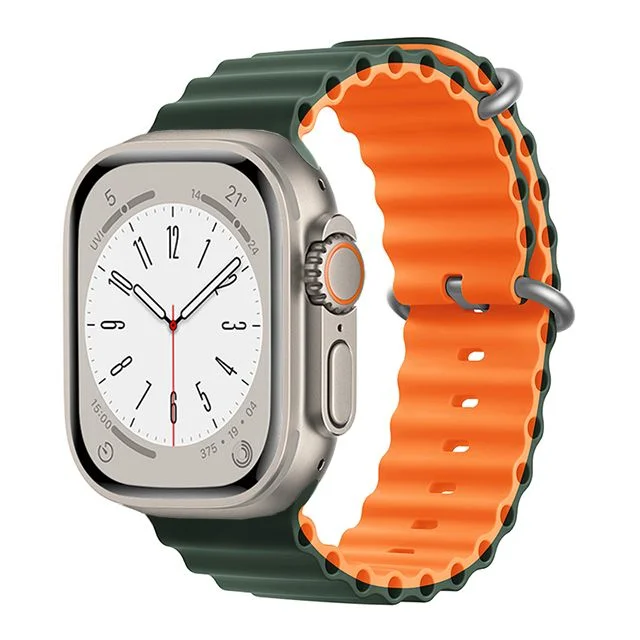 iMore Oceánský řemínek pro Apple Watch Ultra 1/2 (49mm) - Zelená - Oranžová