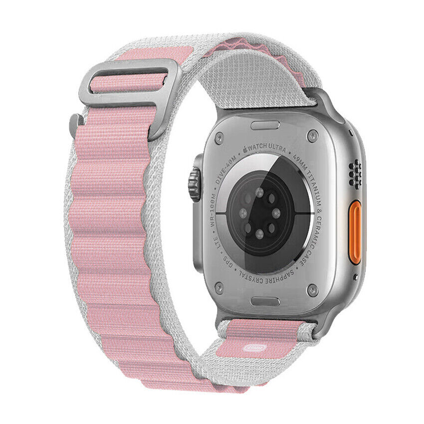 iMore Řemínek Alpský tah pro Apple Watch Series 9/8/7 (45mm) - Hvězdně bílý / Růžový