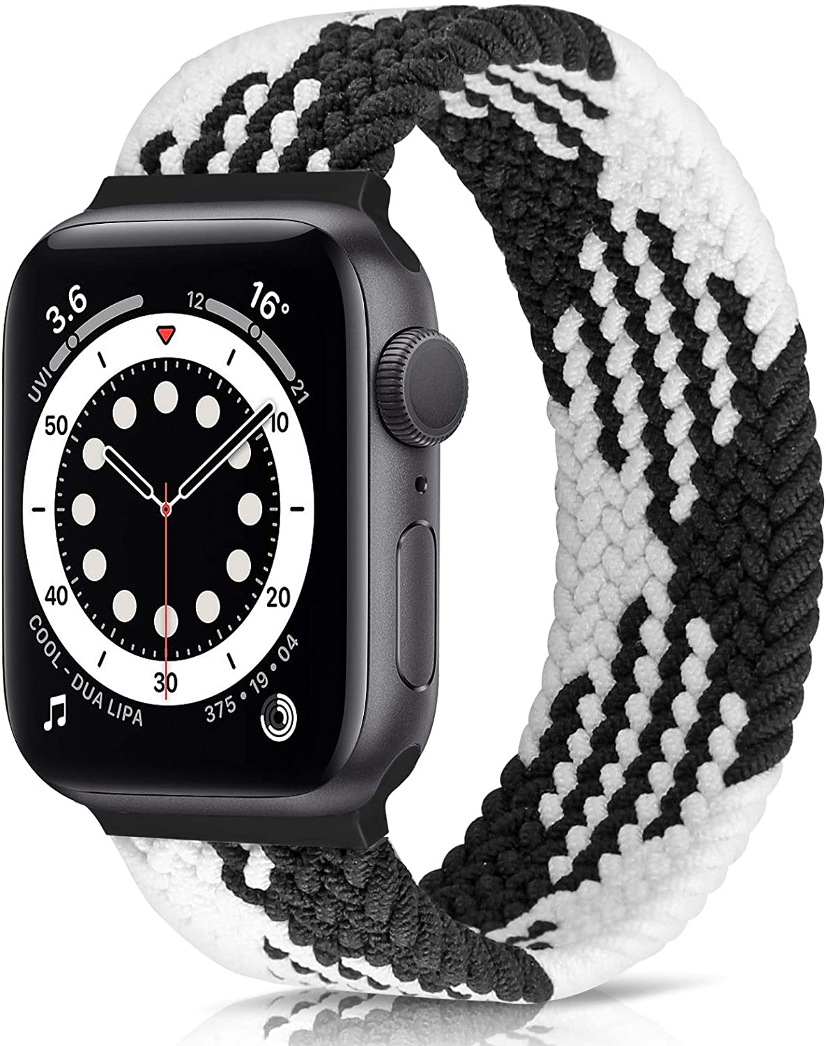 Řemínek iMore Braided Solo Loop Apple Watch Series 4/5/6/SE 40mm - zebra (L)