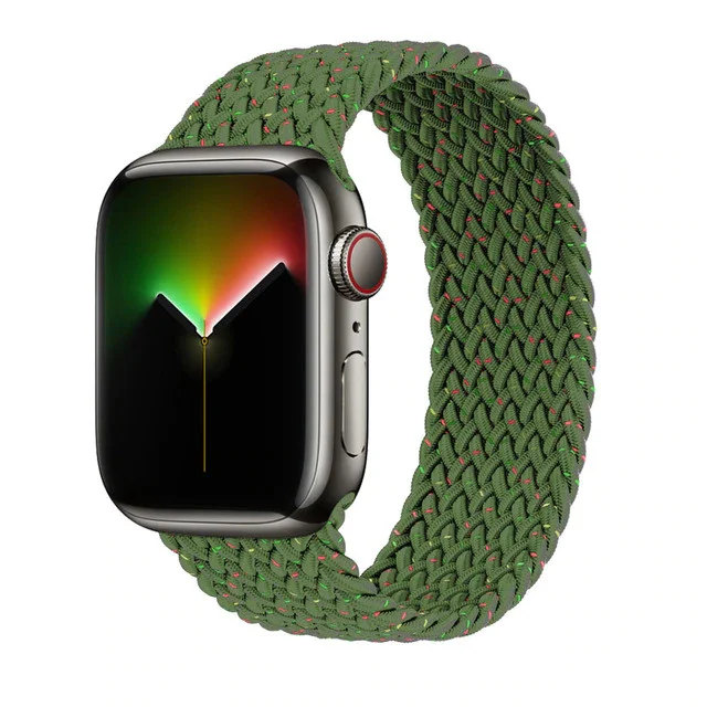 Pletený navlékací řemínek pro Apple Watch Ultra 1/2 49mm - unity green (S)