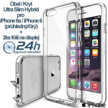 Průhledný kryt Ultra Slim Hybrid na iPhone 6s / 6 +2ks fólií Průhledný kryt Ultra Slim Hybrid na iPhone 6s / 6 +2ks fólií