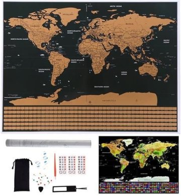 Velká Stírací mapa světa s vlajkami Deluxe 82…