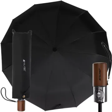 Skládací deštník 105 cm, dřevěná rukojeť…